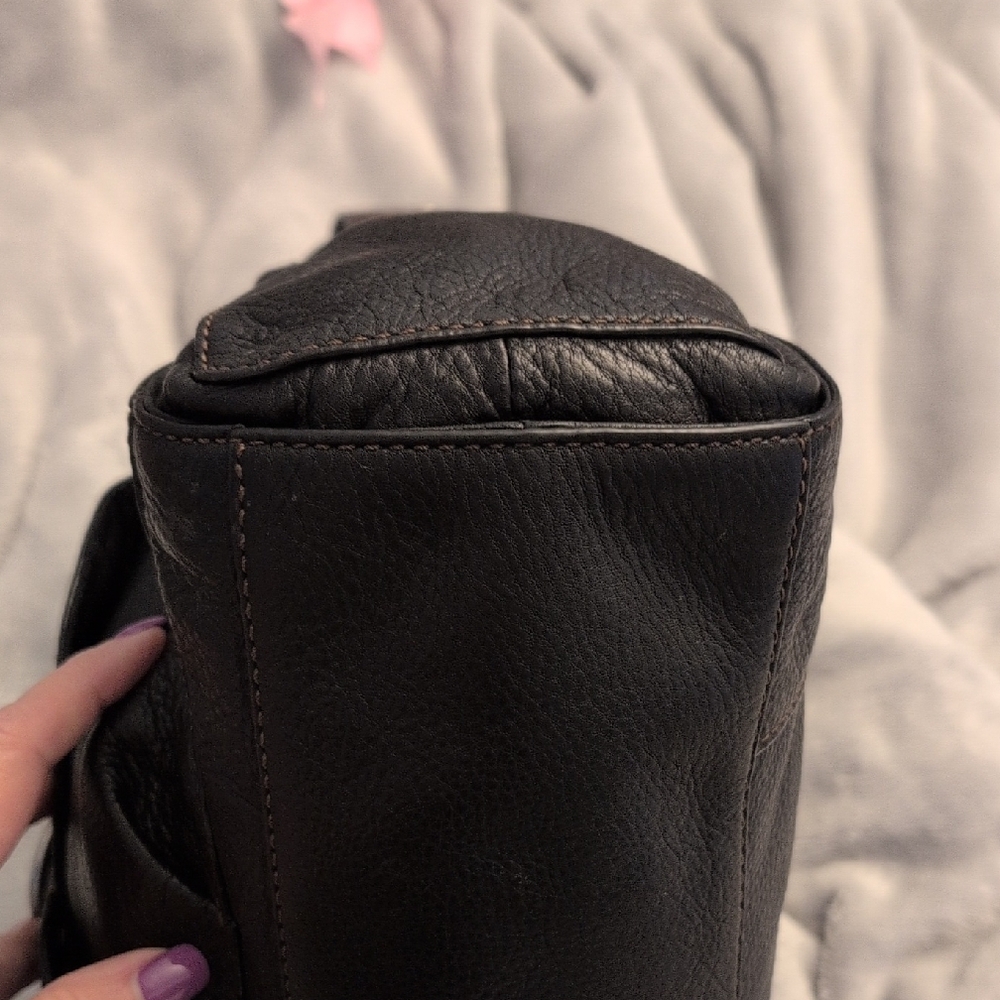 🌼Fossil Set🌼 Black Pebbled Leather Hobo Shoulder Bag & Wallet - Picture 7 of 16